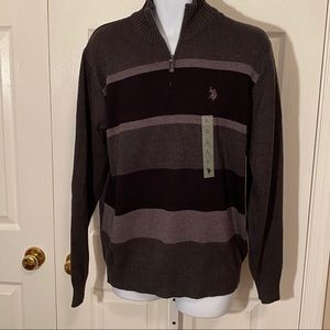 Men’s US Polo Assn Pullover Zip Up Sweater Size L